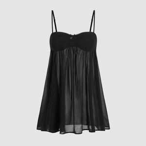 Cider Black Chiffon Camisole Top